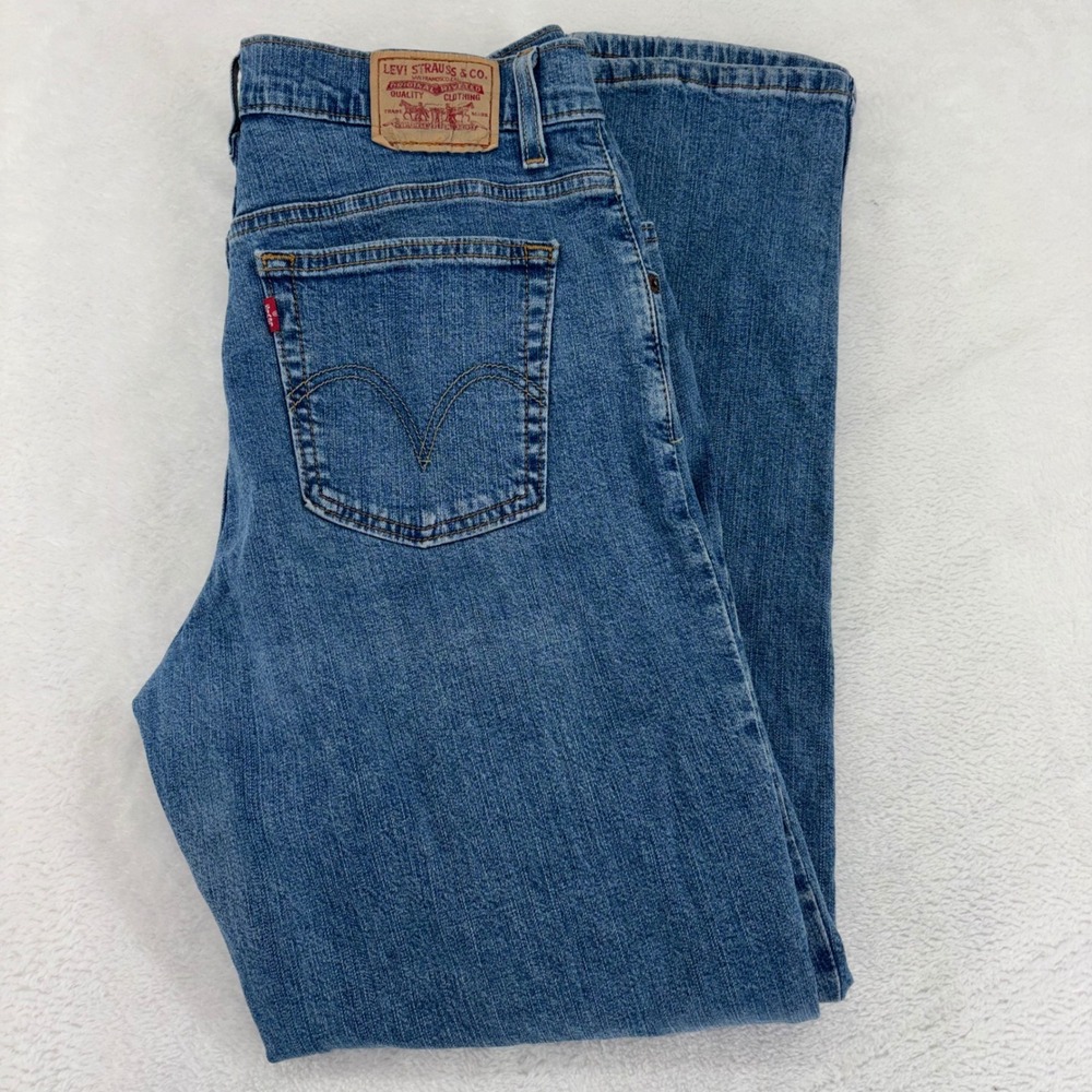 Levis 550 Relaxed Tapered Jeans Womens 12M Medium Wash Blue High Rise Denim Y2K